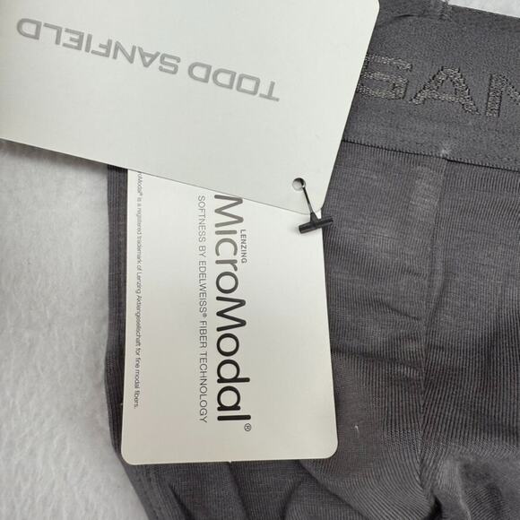 Todd Sanfield Thong Men's Small Gray Charcoal Micro Modal Underwear Solid NEW - Picture 4 of 6